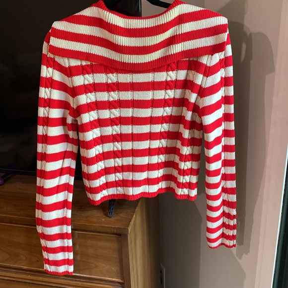 Zara Striped Cable Knit Cardigan Large - Picture 10 of 10